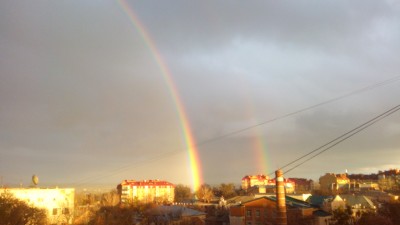 Необычное явление для нашей местности, Радуга 23 декабря, это как снег в июле.